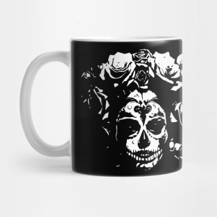 woman skull with roses Mug